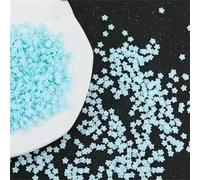Luminous Nail Neon Glitter Sequin Mixed Star Heart Flower Gillter Sequin Fluorescent Flake Glow in The Nail Art Manicure Decor-Clay Flower blue-50g