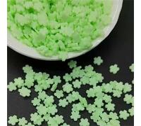 Luminous Nail Neon Glitter Sequin Mixed Star Heart Flower Gillter Sequin Fluorescent Flake Glow in The Nail Art Manicure Decor-Clay Flower green-50g