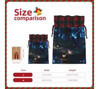 Luminous Night Printed holiday drawstring bag 8.3x11.8 inch Christmas party decoration gift bag