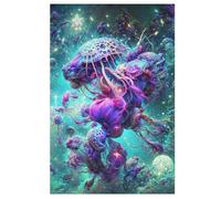 Luminous Octopus Adults Wooden Jigsaw Puzzle, for Kids Wooden Puzzles Toys Family Game Play,Brain Training 1000 Piece 78×53cm