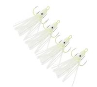 Luminous Octopus Fishing Lure 4pcs Carbon Steel Plastic White