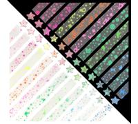 Luminous Origami Star Paper Strips,520 PCS Double Sided Colorful Lucky Star Origami Paper Glow in The Dark Origami for DIY Hand Art Crafts Creative Kids Craft and Decorative Gift Making