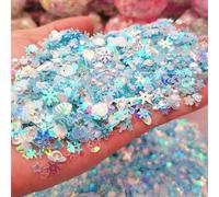 Luminous Polymer Clay Slices Sequin Beads Glow in The Dark Hot Clay Sprinkles DIY Nailart Decoration Filler Accessories-Sky blue-20g