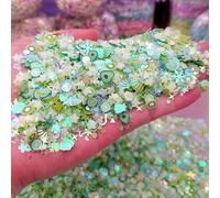 Luminous Polymer Clay Slices Sequin Beads Glow in The Dark Hot Clay Sprinkles DIY Nailart Decoration Filler Accessories-Light green-20g