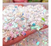 Luminous Polymer Clay Slices Sequin Beads Glow in The Dark Hot Clay Sprinkles DIY Nailart Decoration Filler Accessories-white-20g
