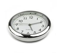Luminous Quartz Analog Clock for Car Air Vent, White Metal Dashboard Watch Decor, 4x4cm Office Home