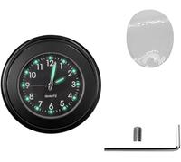 Luminous Quartz Handlebar Watch for Motorcycle For Bike Scooter, 22-25mm Clock, Aluminum Alloy Mount with Rubber For Ring, Black, 45x30mm Durability and fashion