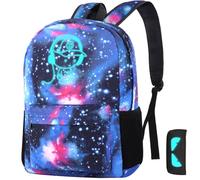 Luminous School Bag Galaxy Backpack Anime School Backpack Music Boys Rucksack Cool Bookbag Laptop Backpack Lightweight School Daypacks with Pen Case for Girls Boys