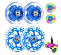 Luminous Scooter Wheels, 2 Pairs of LED Scooter Wheels, 80 mm, 120 mm Scooter Replacement Wheels, Stunt Scooter Wheels, LED Light Wheels with ABEC 7 Ball Bearings, Scooter Wheels for All Kinds of