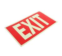 Luminous Self Adhesive Emergency Exit Sign PVC 178x305mm Red | Glow in Dark Visibility, Guides Nearest Exit, for Malls and Blackout Emergency Backup