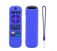 Luminous Silicone Remote Case Engineered for TV Remotes with Precise Fit Shock Resistance and Attached Nylon Lanyard (Blue)