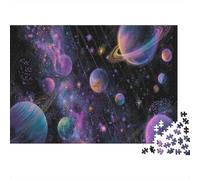 Luminous Space Galaxy Puzzles 1000 Piece Challenge Toy for Adults Creative Puzzles Family Fun Jigsaws Puzzles Home Decoration Gift 52x38cm/1000pcs