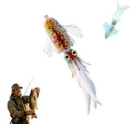 Luminous Squid Feather Fishing Lure with Soft Feather Tail, 3D Fluorescent Squid Jigs Lifelike Lures Set, Glow-in-the-Dark Soft Bait for Night Fishing & Saltwater Angling (1pcs)