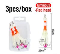 Luminous Squid Hooks, 10-Pack Glow-in-the-Dark Saltwater Fishing Hooks with 360° Rotating Design, Stainless Steel, for Boat and Deep-Sea Fishing(E)