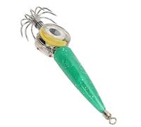 Luminous Squid Jig Hooks Kit,Luminou,s Shrimp Prawn Sleeve Jig Hooks,Fish Lure Light Hook Low Power Consumption LED Deep Sea Glowing Fishing Hook for Fishing Accessories (Green)