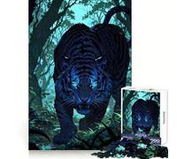 Luminous Stalker︰ The Ethereal Tiger's Realm Jigsaws 1000 Pieces for Adults Decompress Game Bright Detail Playful Challenge Night Game (38x52cm)