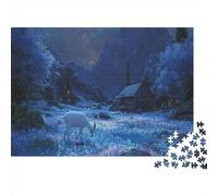 Luminous Stallion in Flowers Puzzles 1000 Piece Puzzle Challenge Toy Adults And over 12 Years Old Puzzle Game Family Fun Jigsaws Puzzles Home Decoration Gift 52x38cm/1000pcs
