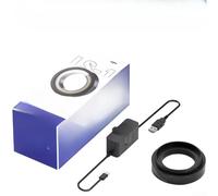 Luminous Stellar Ring Light, Adjustable Brightness, COB LED Microscope Light, Dust-Proof Lens, Aluminum Alloy, 5.5x1.65cm, Black