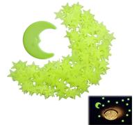 Luminous Stickers Children's Room 208 Pieces Wall Stickers Luminous Stars 3D Moon Stars Luminous Stickers for Ceiling Wall Decoration Glow in the Dark for Bedroom Baby Room Party Children's Birthday