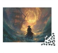 Luminous Storm Boat Puzzles 1000 Piece Challenge Toy Adults And over 12 Years Old Puzzle Game Family Fun Jigsaws Puzzles Home Decoration Gift 52x38cm/1000pcs
