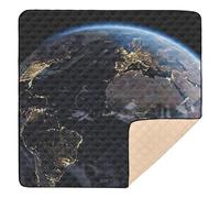 Luminous Style World Map Wallpaper Large Stylish Baby Playmat for Floor Lightweight Infant Play Activity Mat for Babies Infants Toddlers, 50'' x 50''