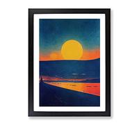 Luminous Sunset View Framed Print | A3 Black Framed Wall Art | Ready to Hang | Modern Landscape Picture | Living Room Bedroom Lounge Office