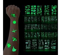 Luminous Tattoos For Kids, 30 Sheets/430pcs Temporary Fake Tattoo Stickers, Glow In The Dark Tattoos for Boys and Girls, Space, Animal, Transportation, Pirate, Ocean, Insect, Princess, Dinosaur