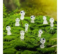 Luminous Tree Elves Decor, Glowing Princess Mononoke Figurines, 10pcs Mini Fantasy Desk Decor for Pots - Compatible with Studio Ghibli Fans