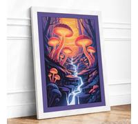 Luminous Underground Fantasy Framed Wall Art Print A3 White