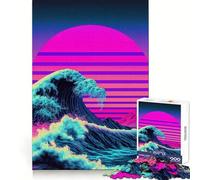 Luminous Vaporwave Tides Hard Jigsaw Puzzle for Adults 1000 Pieces Think Smart Serene Game Family Game Perfect Decor (50x75cm)