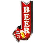Luminous Vintage Metal Sign Retro Accessories 50's Home Decoration Poster Beer Ice Cold Arrow