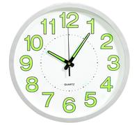 vidaXL Luminous Wall Clock White Office Decor Hanging Analog Number Clock