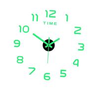 Luminous Wall Clock Stickers Glow in the Dark Clock Stick on Clock Sticker Clock Silent Non Ticking Minimalist DIY Wall Clock for Bedroom Livingroom Home Office Wall Decoration
