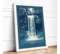 Luminous Waterfall Scandinavian Framed Wall Art Print A1 (84.1×59.4cm) White, Wall Decor for Living Room, Bedroom, Office & Home, Ready to Hang, Art Gift