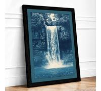 Luminous Waterfall Scandinavian Framed Wall Art Print A2 (59.4×42cm) Black, Wall Decor for Living Room, Bedroom, Office & Home, Ready to Hang, Art Gift