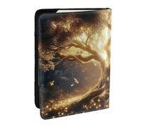Luminous White Tree of Life Printed Passport Holder,Travel Pu Leather Passport Cover Case Organiser for Men Women,6.5 Inch