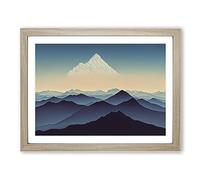 Luminous Winter Mountains H1022 Framed Print for Living Room Bedroom Home Office Décor, Wall Art Picture Ready to Hang, Oak A4 Frame (34 x 25 cm)