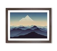 Luminous Winter Mountains H1022 Framed Print for Living Room Bedroom Home Office Décor, Wall Art Picture Ready to Hang, Walnut A2 Frame (64 x 46 cm)