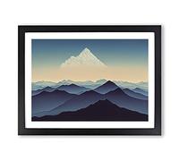 Luminous Winter Mountains H1022 Framed Print for Living Room Bedroom Home Office Décor, Wall Art Picture Ready to Hang, Black A4 Frame (34 x 25 cm)