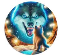 Luminous Wolf Head 1000 Piece Jigsaw Puzzle for Women, Men Animal Theme Brainteasing Jigsaws Challenge Games Fun Present & Activity 1000pcs (67.5x67.5cm)