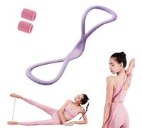 Luminousdo Resistance Bands, Novealcrbe Figure 8 Resistance Bands for Women, Open Shoulder Elastic Yoga Pulling Rope with Handles for Workout Fullbody (Purple-15 lbs)