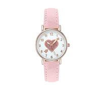 Luminouse Women's Wrist Watch Classic Quartz Watch Easy Read Dial an Arrrow Through The Heart Leather Watch Round Watch for Women Birthday Canvas Watch Straps (Pink, One Size)