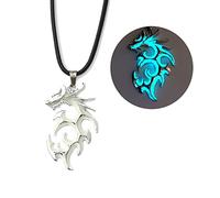 Luminously Dragon Necklace For Women Men Domineering Glowing Flame Dragon Pendant Necklace Hallowen Gurad Jewelry Pendant For Men