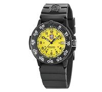 LUMINOX Navy Seal Diver Watch for Men (XS.3005.F / 3000 Series) Swiss Made, Black Band Polycarbonate Case and Yellow Dial + 200 Metres Waterproof