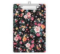 Luminzo A5 Clipboard (6x9 / 15x23cm) with Low-Profile Clip - Compact Board for Students, NHS Staff & Home Use | Homework Helper & Note Organizer, Vintage Flower