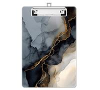 Luminzo A5 Clipboard (6x9 / 15x23cm) with Low-Profile Clip - Compact Board for Students, NHS Staff & Home Use | Homework Helper & Note Organizer, Ink Painted Marble