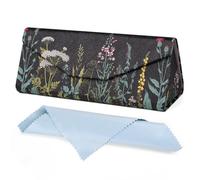Luminzo Cute Glasses Case, Foldable Glasses Case with Cleaning Cloth for Your On-the-Go Life, Space-Saving & Protective Case for Glasses & Sunglasses, Wild Flowers
