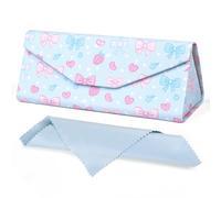 Luminzo Cute Glasses Case, Foldable Glasses Case with Cleaning Cloth for Your On-the-Go Life, Space-Saving & Protective Case for Glasses & Sunglasses, Strawberry