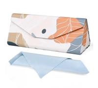Luminzo Cute Glasses Case, Foldable Glasses Case with Cleaning Cloth for Your On-the-Go Life, Space-Saving & Protective Case for Glasses & Sunglasses, Boho Lines