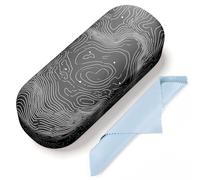 Luminzo Glasses Case Hard Shell, Cute Printed Eyeglasses Case for Women & Men, Large Protective Sunglasses Case for Travel & Daily Use, Map
